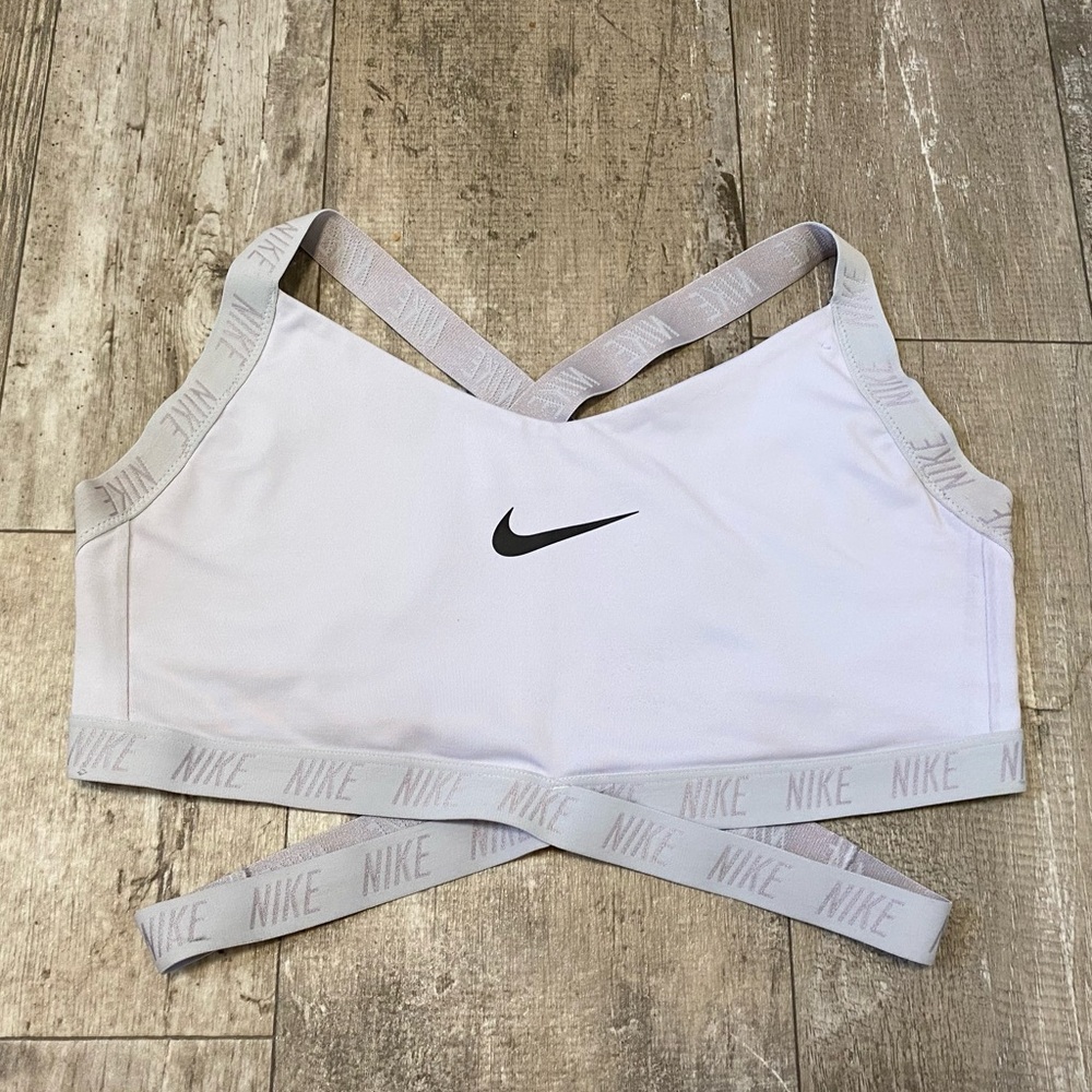 Nike Cream Tan Sports Bra Medium Impact Moisture-Wicking